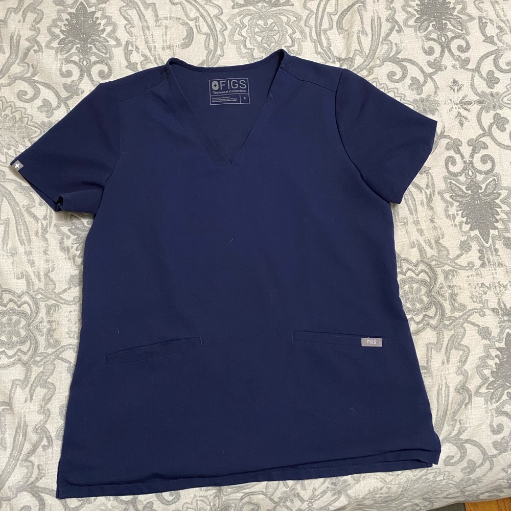 Navy Figs Casma Scrub Top